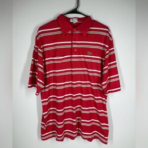 Vintage Lacoste Red Striped Polo size XL
